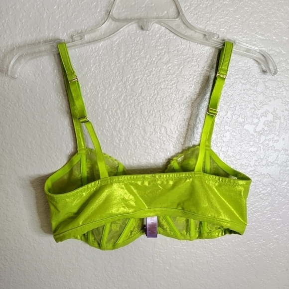 Savage X Fenty by Rihanna Caged Lace Bra Bralette Apple Fuji Green sz 1X - Picture 7 of 7